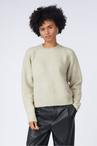 With Black Trui Andrea Cropped Mineral Grey Melange