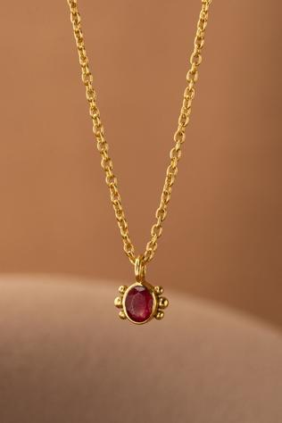 Ketting 48Cm Lova Ruby 3X4Mm Oval