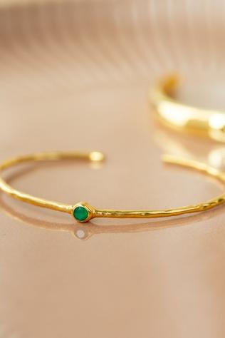 Armband Cuff Maja Green Agate Oval