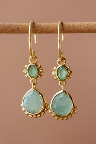 Oorbellen Lova Aventurine 6X7Mm Pear