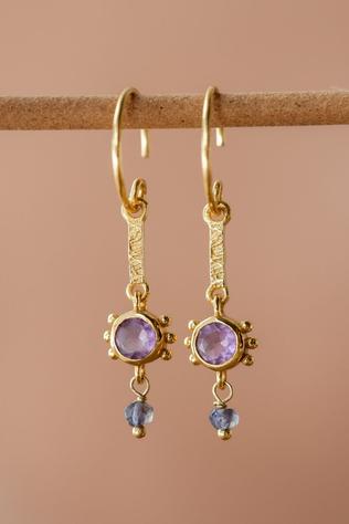 Oorbellen Lett Amethyst 4Mm Round