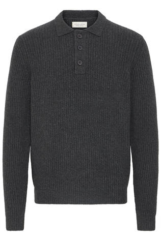 Casual Friday Trui Gahn 1X1 Rib Charcoal Gray Melange