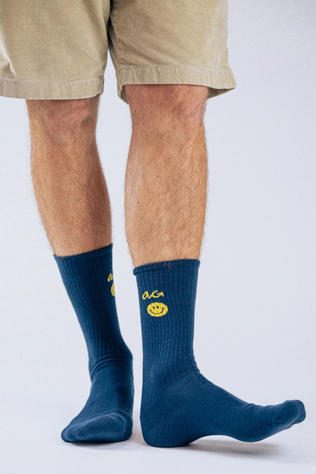 Alfredo Gonzales Chaussettes Athletic Icon Smiley Navy