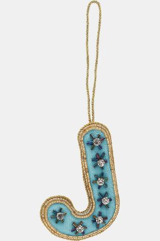 Huis Accessoire Beaded Initial Ornament J