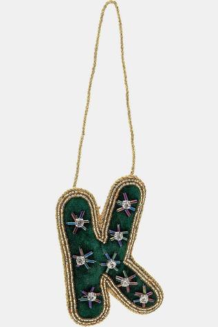 Huis Accessoire Beaded Initial Ornament K