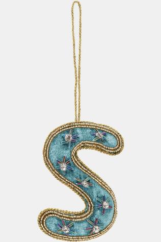 Huis Accessoire Beaded Initial Ornament S