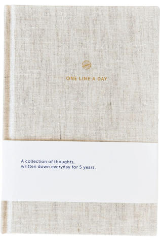 A-JOURNAL Notitieboek One Line A Day Linen Beige Beige
