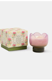 Bougie Tulip 5.5Oz/155G Purple And Green Glass Candle - B