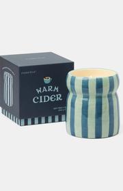 Bougie Cabana 6.5Oz/184G Blue/Navy Striped Ceramic Candle