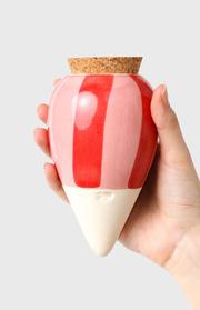 Tuin Accessoire Hydrating Olla Striped Red And Pink