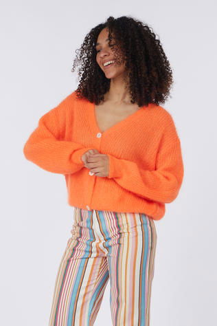 Twns The Label Cardigan Erie Neon Orange
