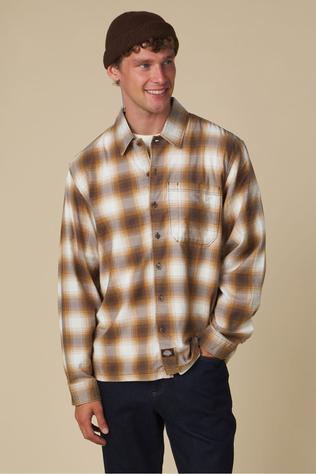 Dickies Hemd Gulfport Flannel Chocolate Brown