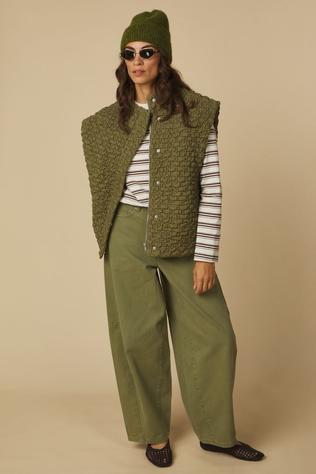 Object JUTTU x OBJECT Jeans Moji Elsa Super Twill Martini Olive