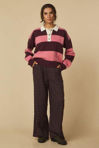 Laure+Max Broek Pakita Bordeaux Check