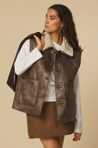 With Black Bodywarmer Iris Bonded Birch _ Brown