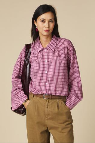 Boii Studios Hemd Tinsi Pink Wine Check
