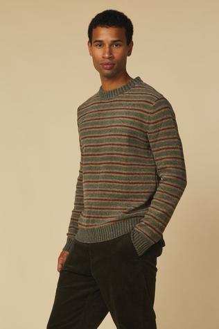 Anerkjendt Pull Aksune Chenille Stripe Knit Forest Night