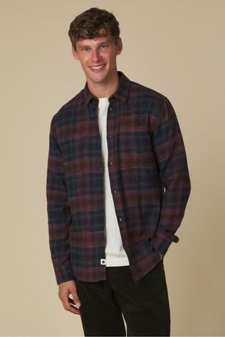 Anerkjendt Hemd Akleif Flannel Check5 Ls Shirt Vineyard Wine