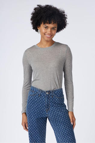 Object T-Shirt Zofia Sli Medium Grey Melange