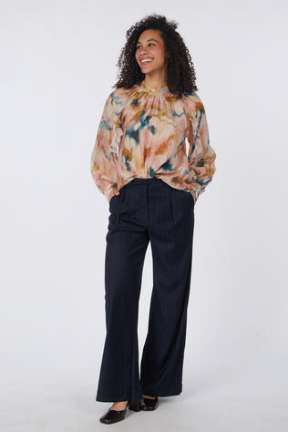 Yas Broek Pimis Pinstripe Navy Blazer