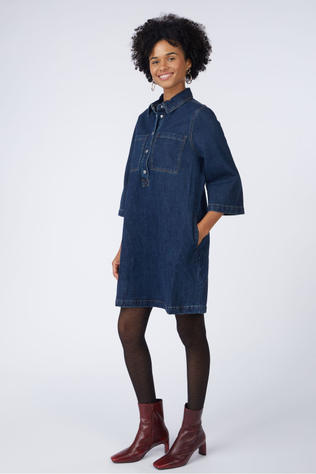 B.Young Robe Lukan Dark Blue Denim