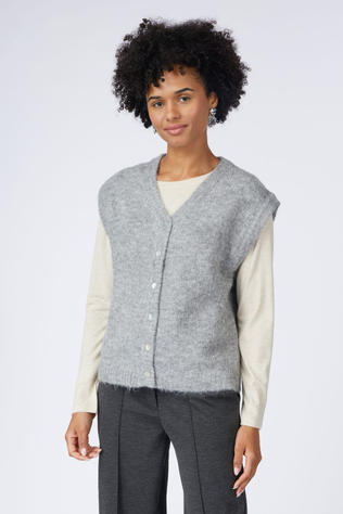 Ichi Cardigan Belablue Light Grey Melange