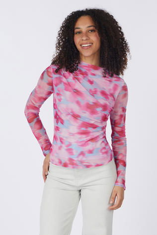 Yas T-Shirt Flori Skyway Aop Pink Flower