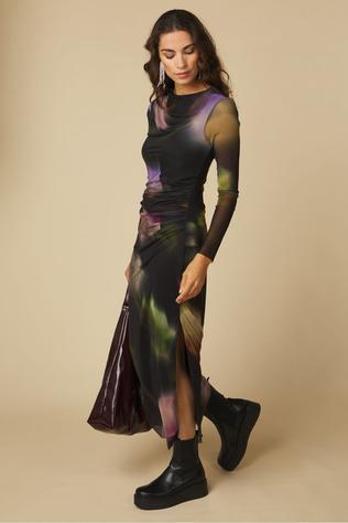 Yas Jurk Shama Black Shama Print