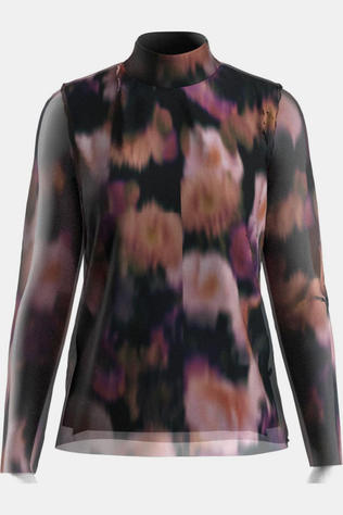 Yas T- Mindy High Neck Mesh Black