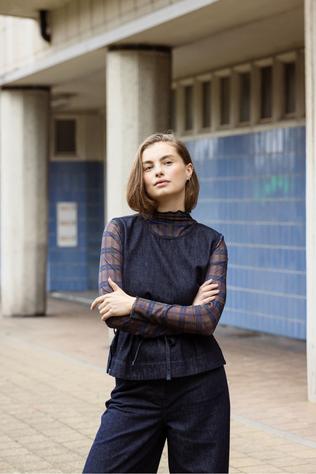 Object T-Shirt Nela Lining Mesh Seal Brown Checks Surf The Web