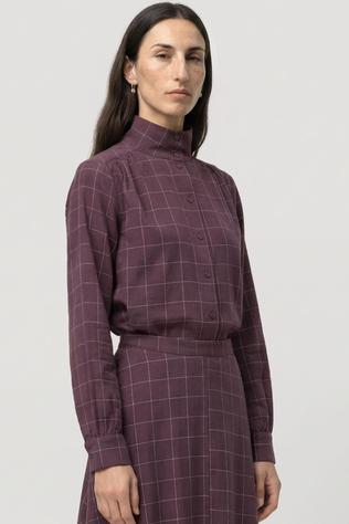 Object Blouse Liva Plum Perfect_Check