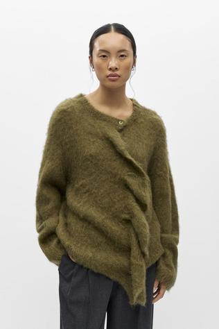 Object JUTTU x OBJECT Cardigan Harry Frill Martini Olive