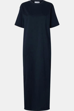 Selected Jurk Essential Pocket Ankle Dark Sapphire