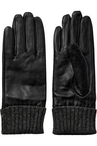 Numph Gants Bira Leather Caviar