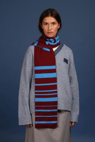 Figurati Sjaal Nino Burgundy, Bright Blue