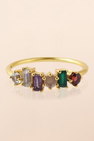 Muja Juma Ring Dimma Labradorite Rectangle Grey