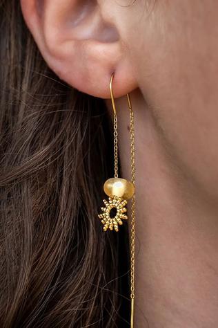 Boucles D'Oreilles Earring Sun Gold Sunshine