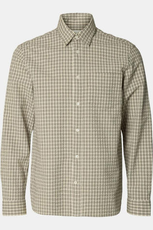 Selected Chemise Regfreddie Mix Seersucker Oatmeal