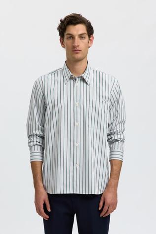Selected Hemd Slmrlxsander Eden Stripe Shirt Pine Grove
