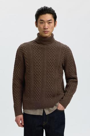 Selected Coltrui Slmland Cable Roll Neck Delicioso