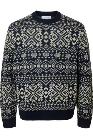 Selected Trui Holger Jaquard Sky Captain