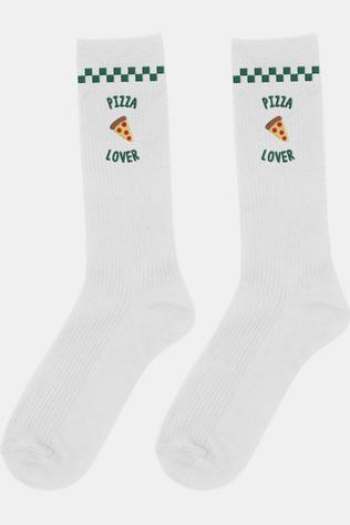 ATELIER PISTACHE Chaussettes Socks Pizza Lover - Men Size 40-45 white/green