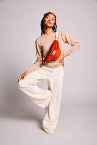 Hindbag Heuptas Sac Banane Olivia Velvet Velvet Rust