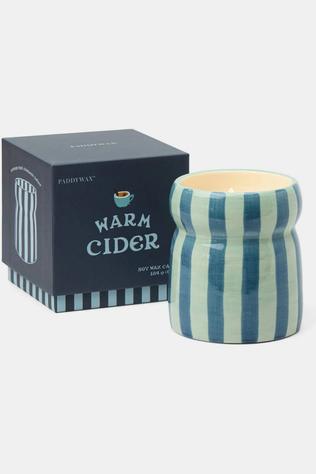Bougie Cabana 6.5Oz/184G Blue/Navy Striped Ceramic Candle