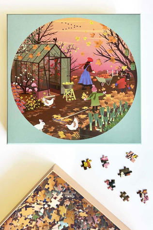 VISSEVASSE Jouets Autumn Feeling - Round Puzzle With 1.000 Pieces Geen