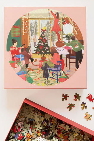 VISSEVASSE Jouets A Day In December - Round Puzzle With 1.000 Pieces Geen