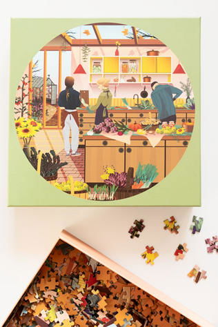 VISSEVASSE Jouets Fresh From The Garden - Round Puzzle With 1.000 Pi Geen