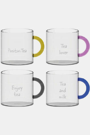 WD Lifestyle Accessoire Set Of 4 Borosilicate Glass Tea Cups. 250 Ml. Colo Geen