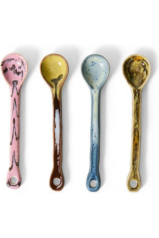 HKLiving Ustensiles De Cuisine 70S Ceramics: Spoons, Scetch M, Set Of 4 Scetch