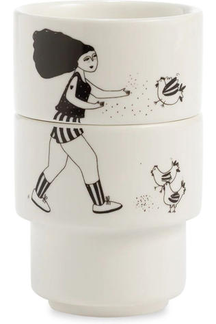 HELEN B Ustensiles De Cuisine Stapelbare Eierdopjes Feeding The Chicks (Set*2) Geen